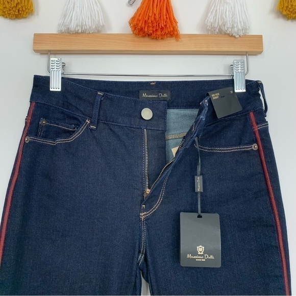 NWT Massimo Dutti Mid Rise Skinny Dark Wash Jeans Size 4 - Picture 6 of 12